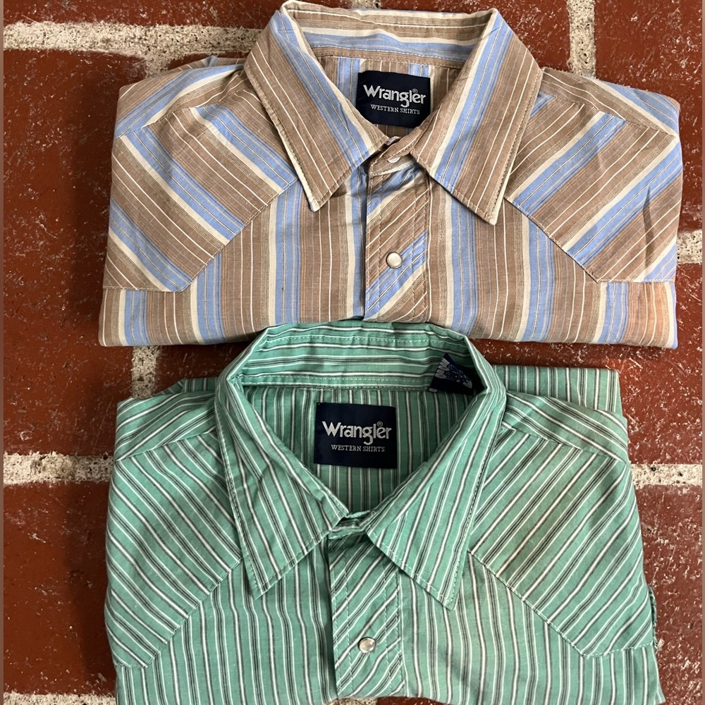Lot of 2 long sleeve wrangler shirts xl